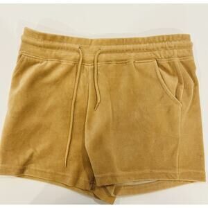 Reflex Velour Beige Shorts Women Size Large.